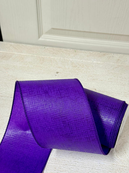 4 Inch By 10 Yard Purple Cross Hatch Ribbon