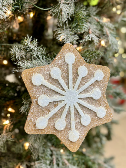 9 Inch Gingerbread Snowflake Ornament
