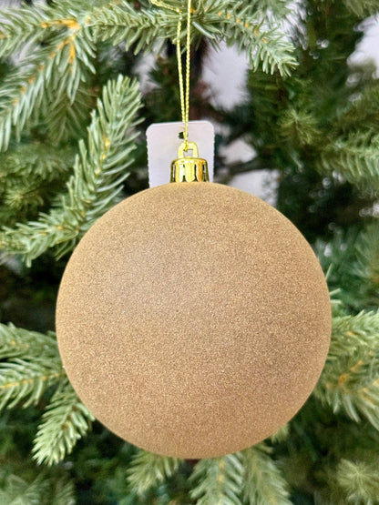 4 Inch Brown Smooth Flocked Ornament Ball