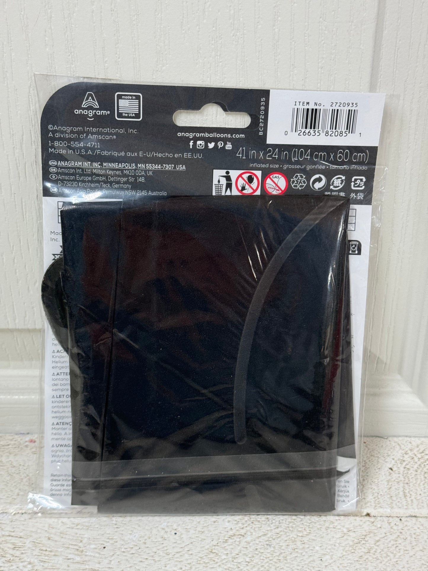 Supershape Black Bat Balloon