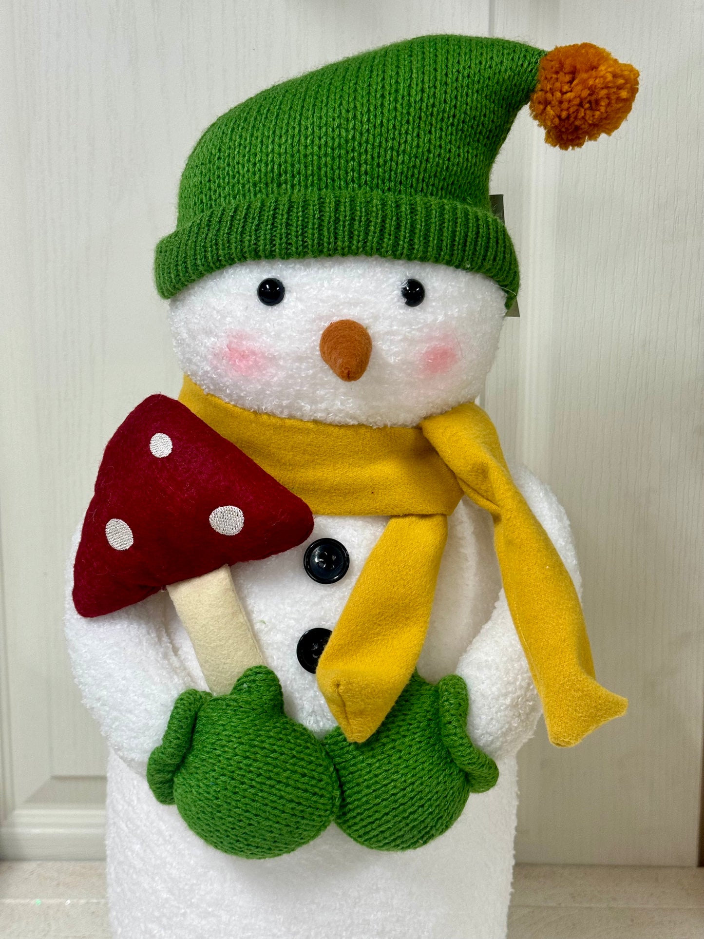 Wondershop 20 Inch Standing Snowman Holding A Mushroom