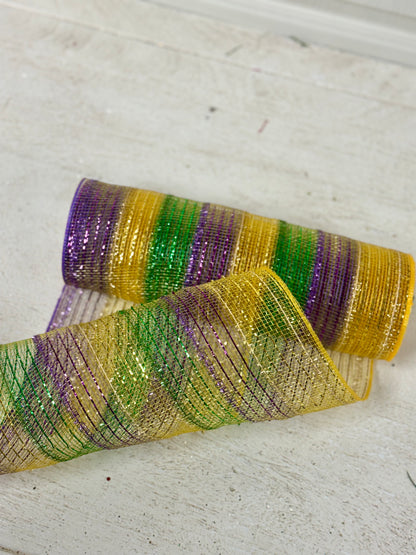 10 Inch By 10 Yards Mardi Gras Tinsel Foil Mesh