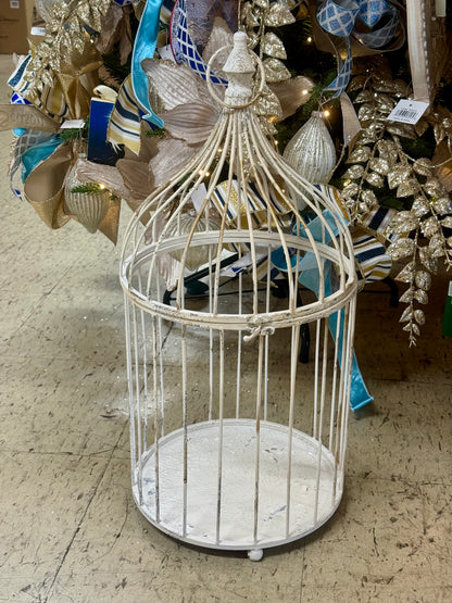 White Rustic Iron Bird Cage Two Sizes