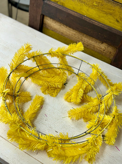 24 Inch Bright Yellow Pine Work Wreath