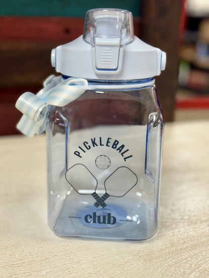 Pickleball Club Light Blue Water Bottle