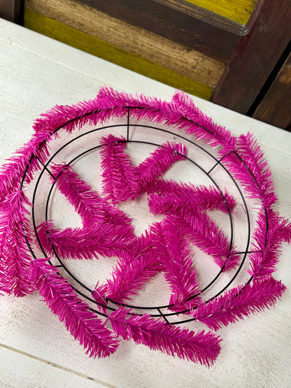 15 Inch Wire 25 Inch Oad Hot Pink Work Wreath