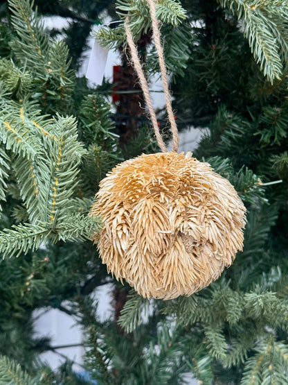 4 Inch Cream Thistle Ornament Ball