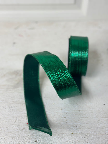 1.5 Inch By 10 Yard Emerald Green Metallic Ribbon