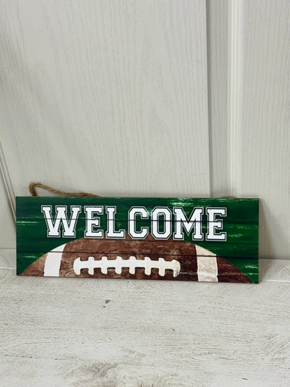 15 Inch Welcome Football Wooden Sign