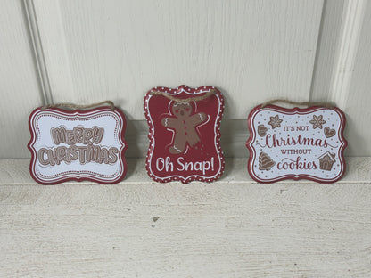 5 Inch Tin Gingerbread Sign Three Styles