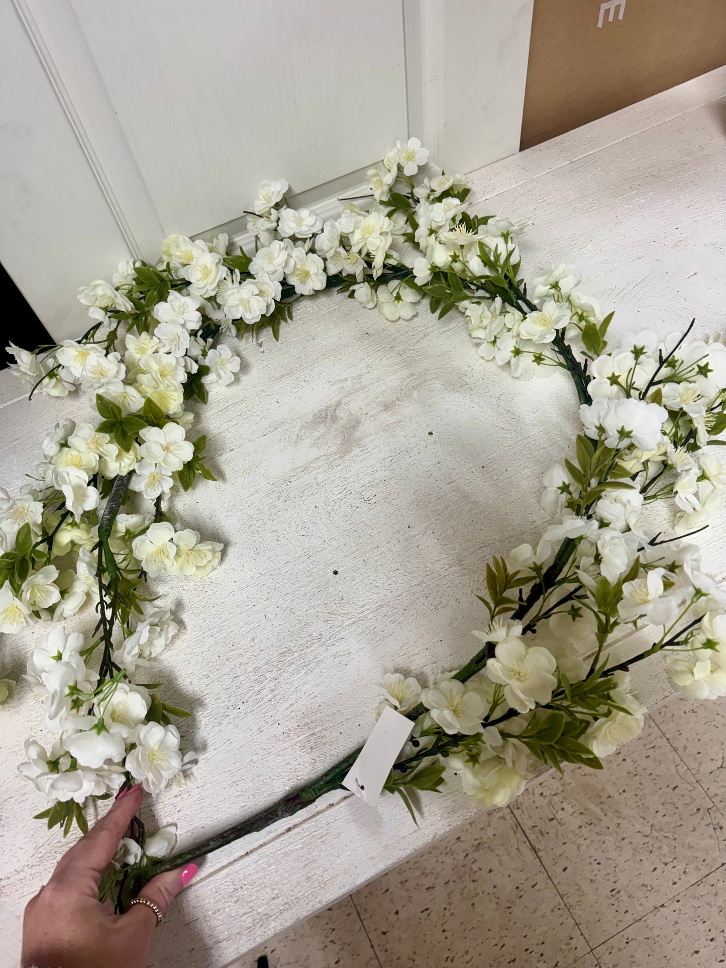 5 Foot White Cherry Blossom Garland