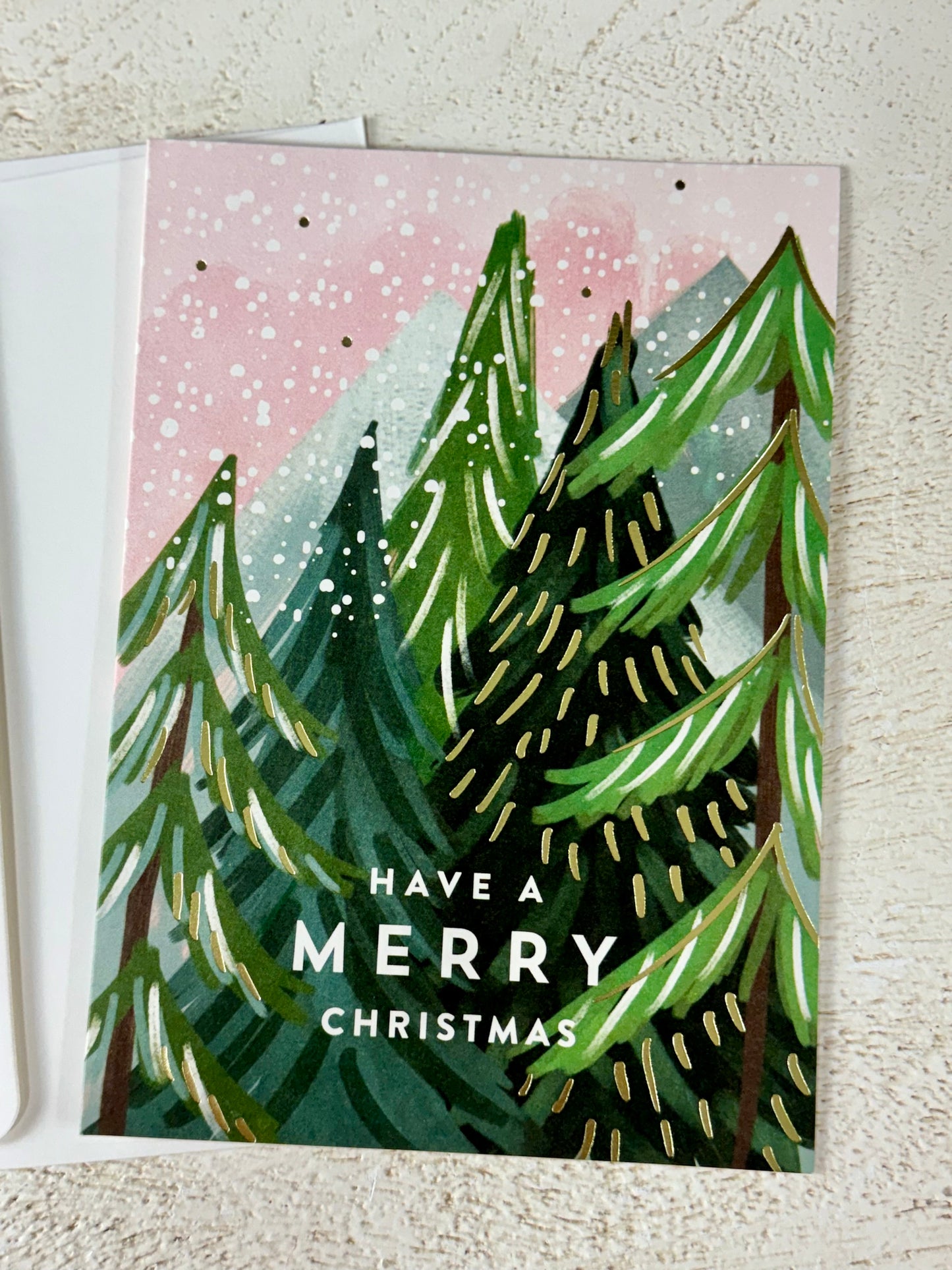 Minted Treetop Christmas Card