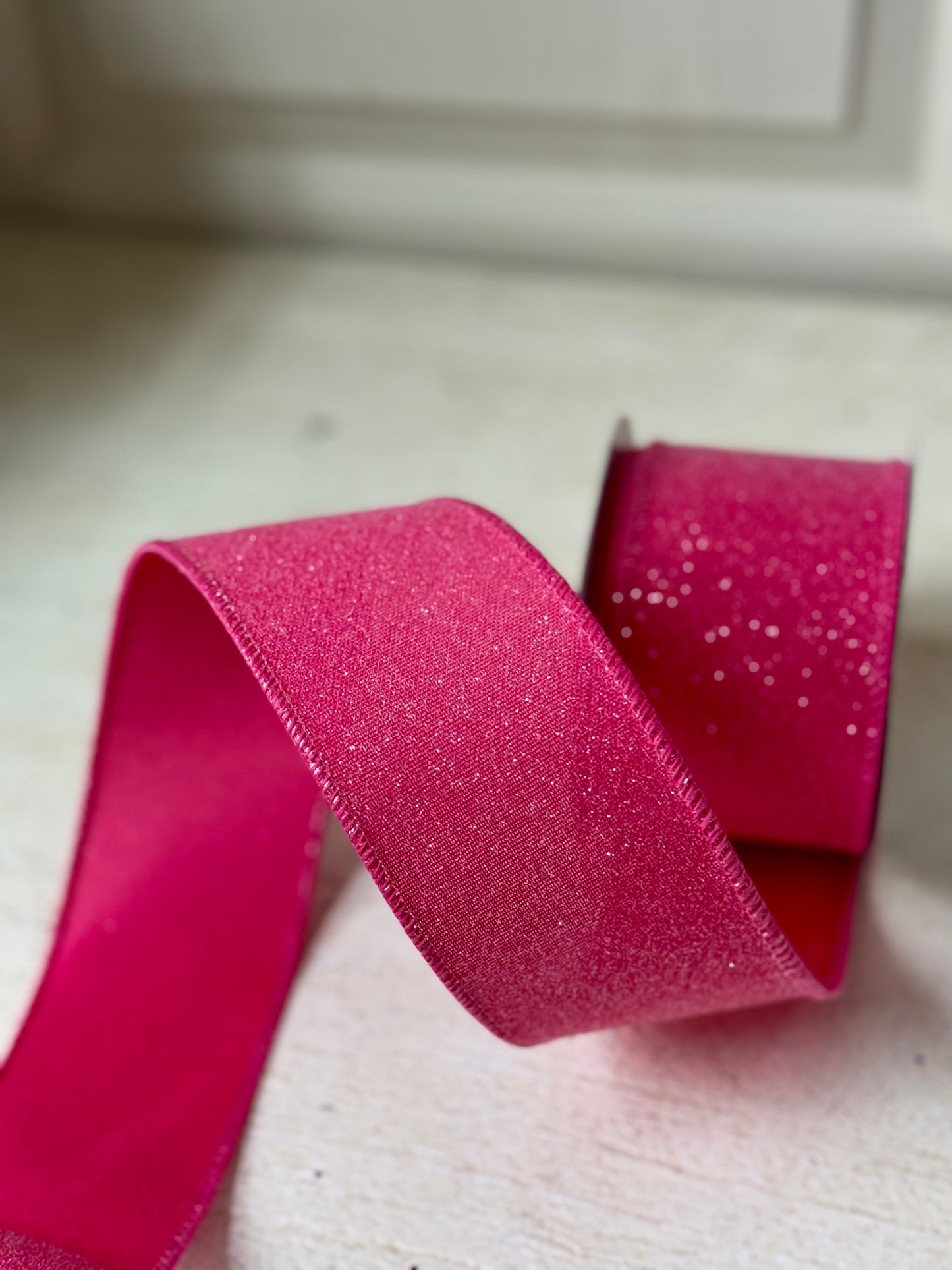 2.5 Inch By 10 Yard Fuchsia Crystal Shine Ribbon