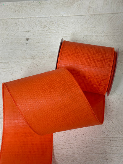 4 Inch By 10 Yard Orange Cross Hatch Ribbon