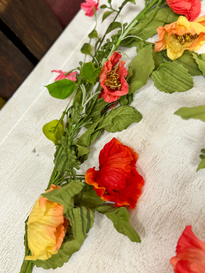 5 Foot Poppy Floral Garland