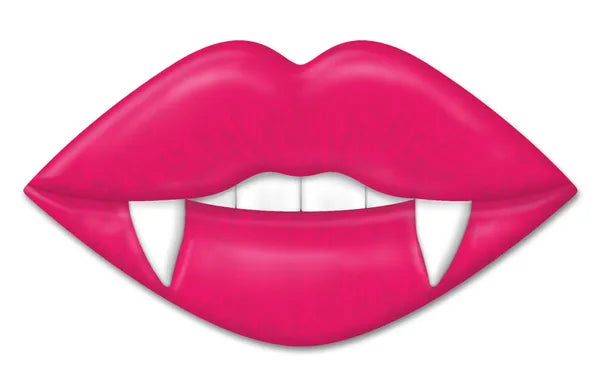 12 Inch Vampire Lips Metal Embossed Sign