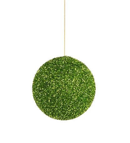 6 Inch Lime Foil Glitter Ball Ornament