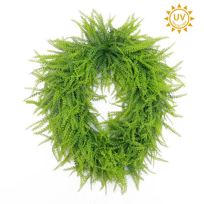 26 Inch Green Bead Grass Oval Wreath