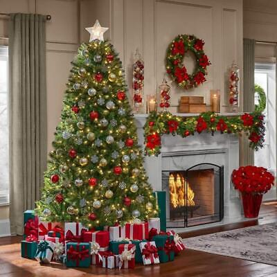 Home Accents Holiday 7.5 Foot Wesley Long Needle Pine LED Pre-Lit Tree (T8) Open Box