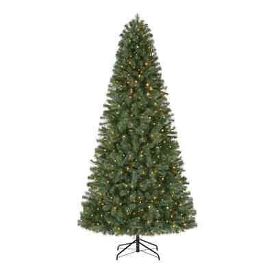 7.5 ft Festive Pine Christmas Tree Lighted Decor Holiday Display Prelit Open Box