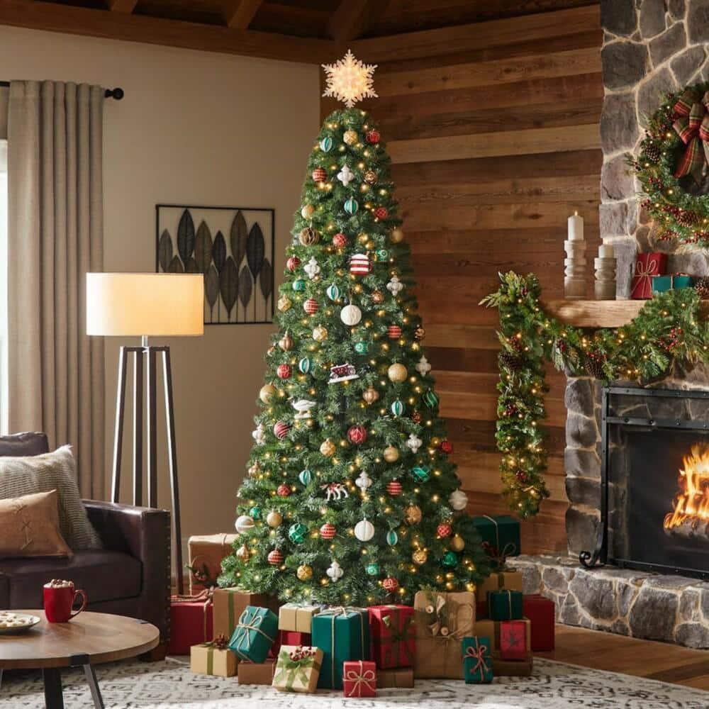 2024 7.5 ft Festive Pine Pre-Lit LED Artificial Christmas Tree with 500 Color Changin