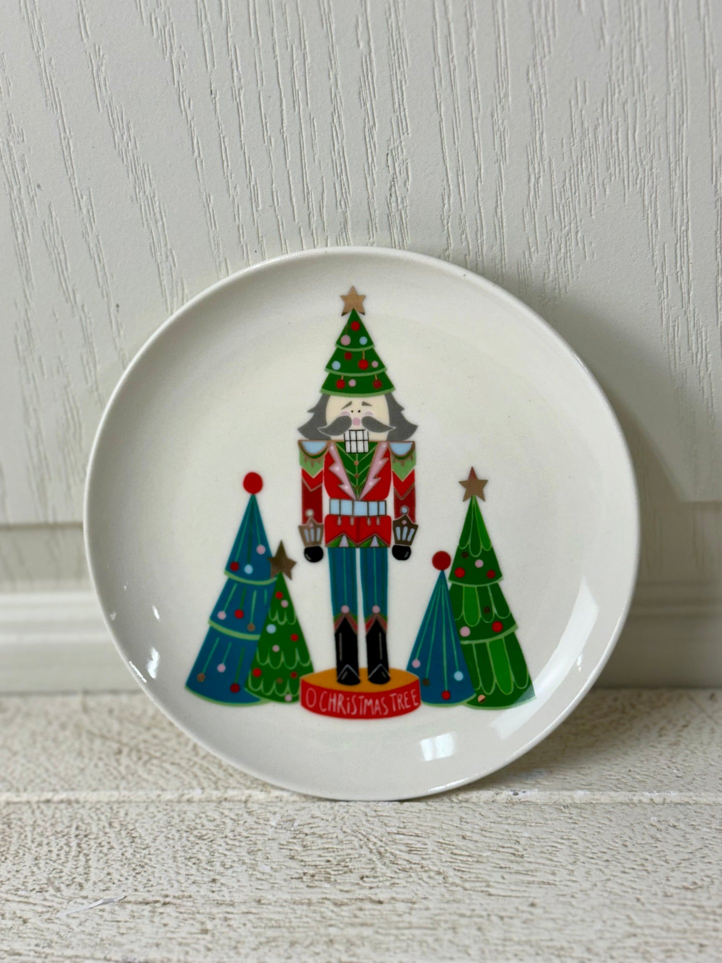 6 Inch Round Ceramic Plate Holiday Pattern Four Styles