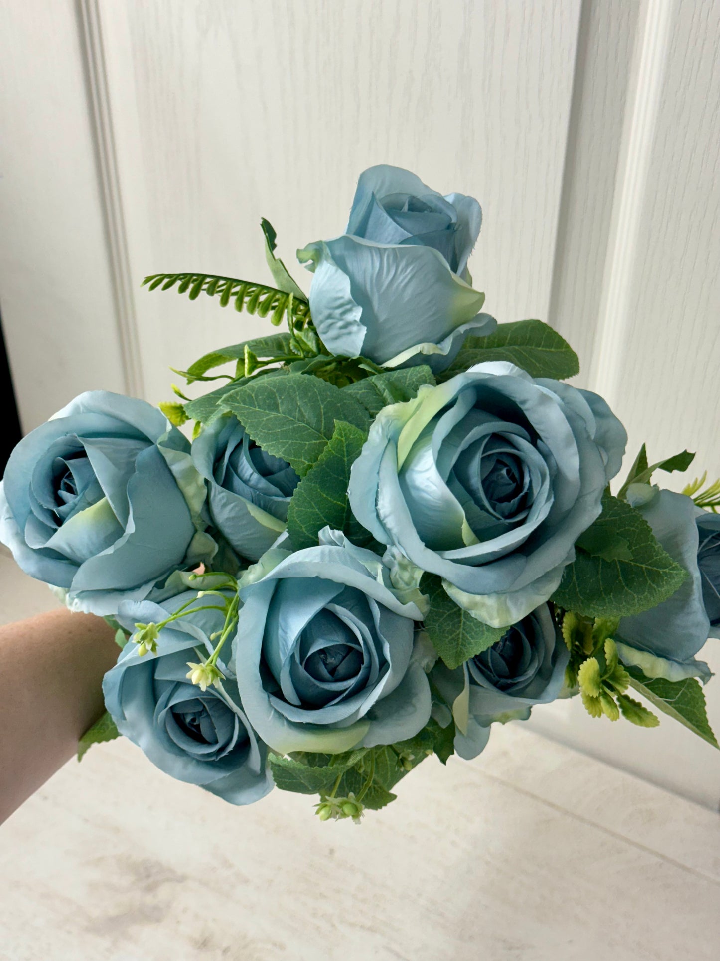 19 Inch Light Blue Rose Bush
