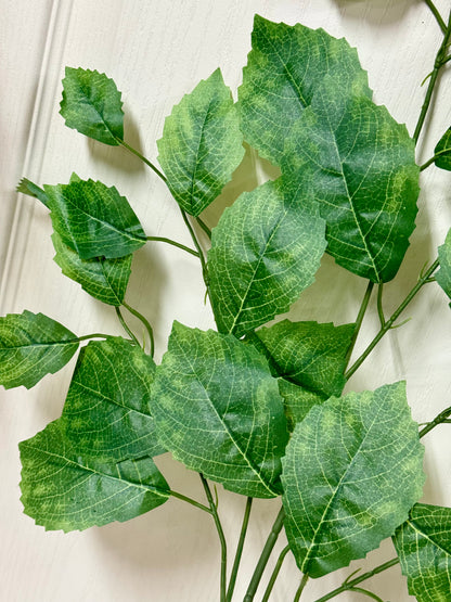 28 Inch Dark Green Rose Leaf Spray