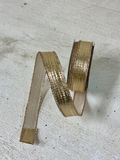 7/8 Inch By 10 Yard Champagne Gold Ribbon