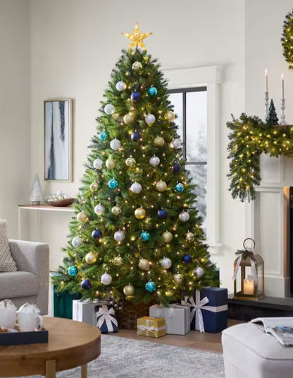 Home Accents Holiday 7.5 Foot Oxford Pine LED Pre-Lit Artificial Christmas Tree Open Box