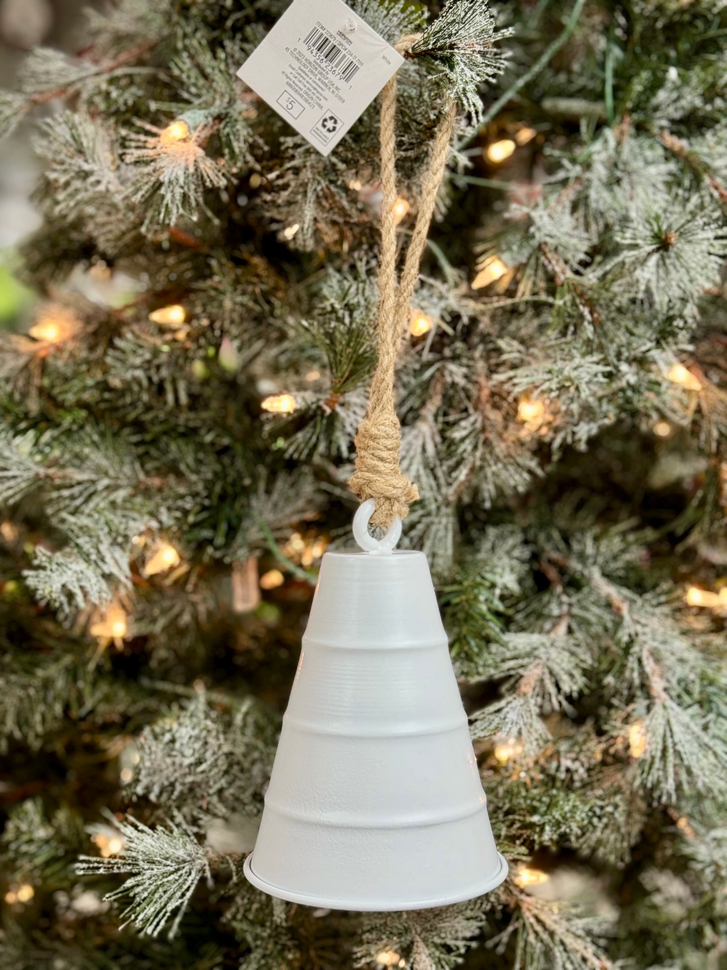 White Metal Bell Ornament