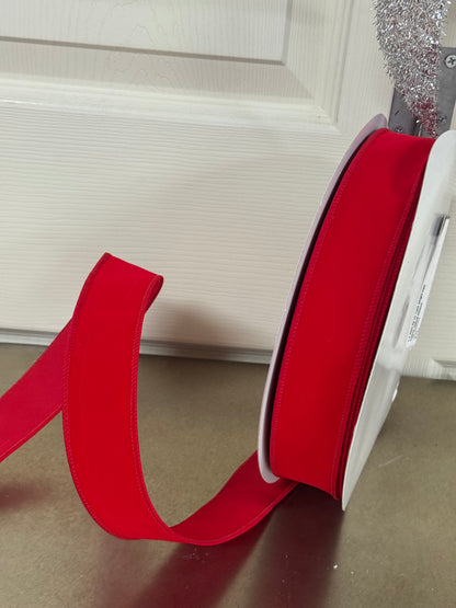 1.5 Inch By 50 Yard Bright Red Indoor Velvet Ribbon