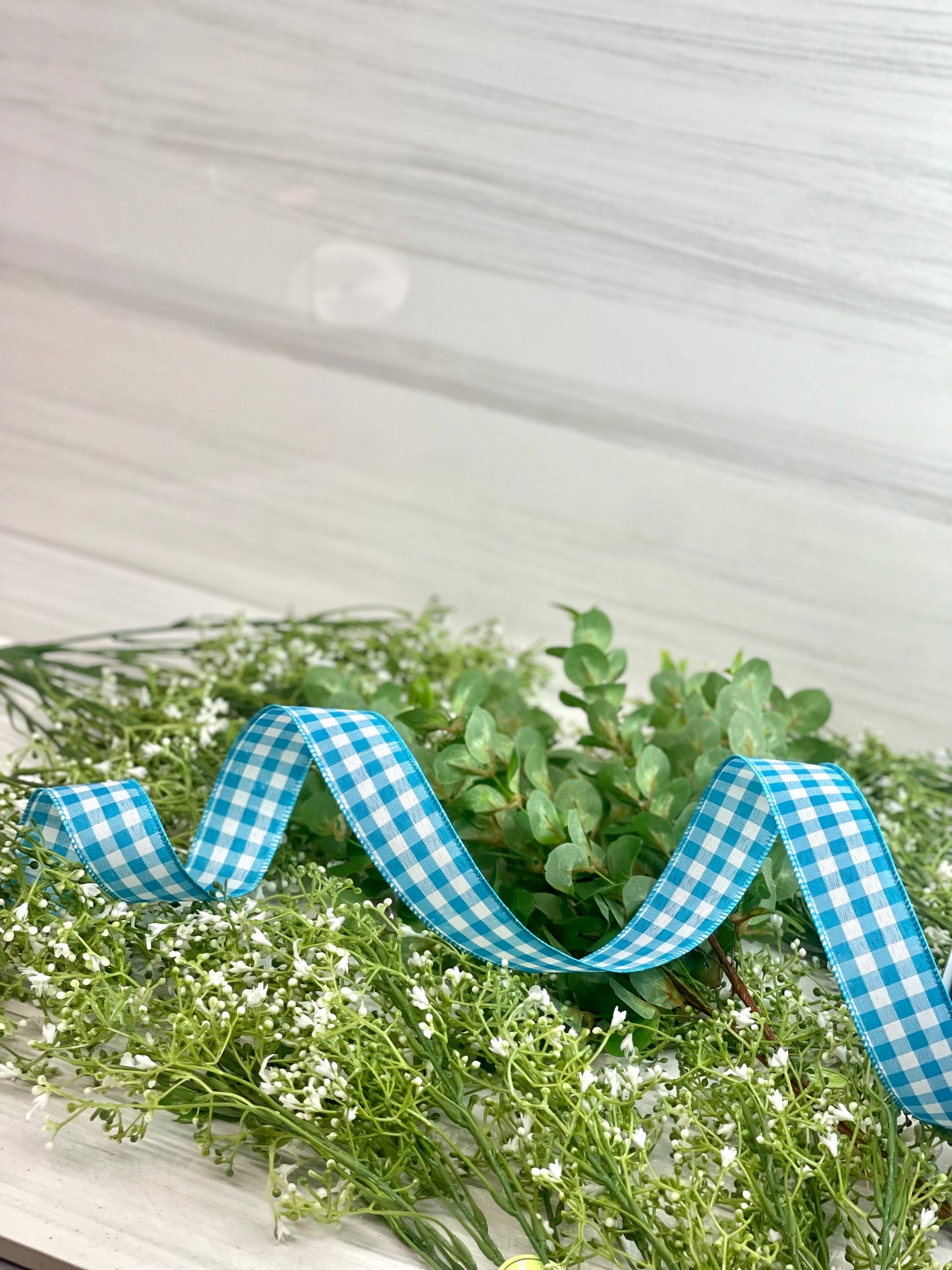 Blue & White Gingham Ribbon