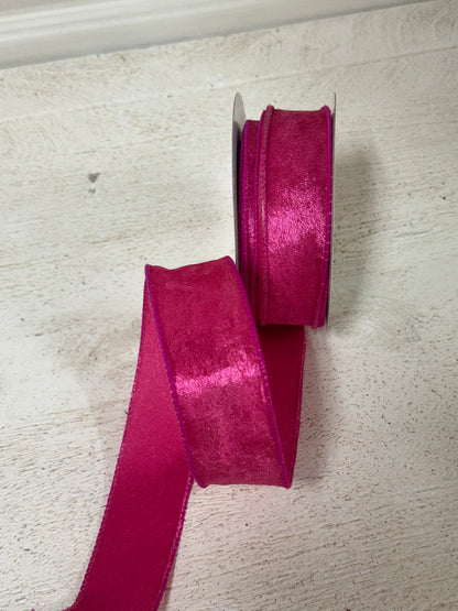 1.5 Inch By 10 Yard Fuchsia Lush Velvet Ribbon