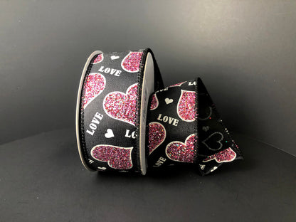 1.5 Inch By 10 Yard Love And Hearts Ribbon