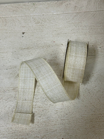 1.5 Inch By 10 Yard Tan And Ivory Tweed Ribbon