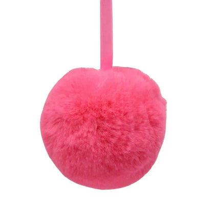4 Inch Pink Furry Pom Pom Ornament