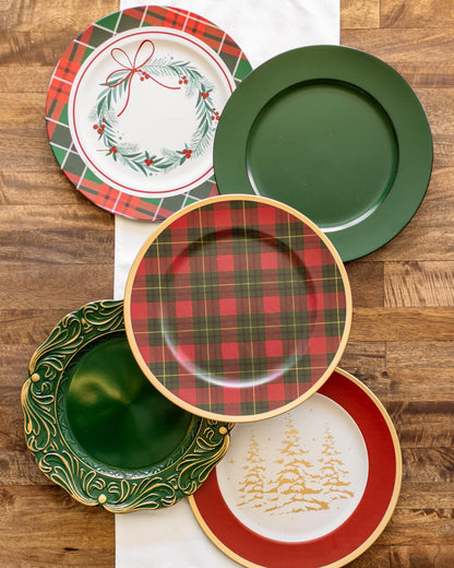 13 Inch Christmas Plaid Charger