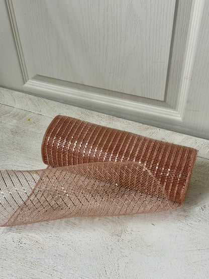 10 Inch By 10 Yard Rose Gold Foil Netting
