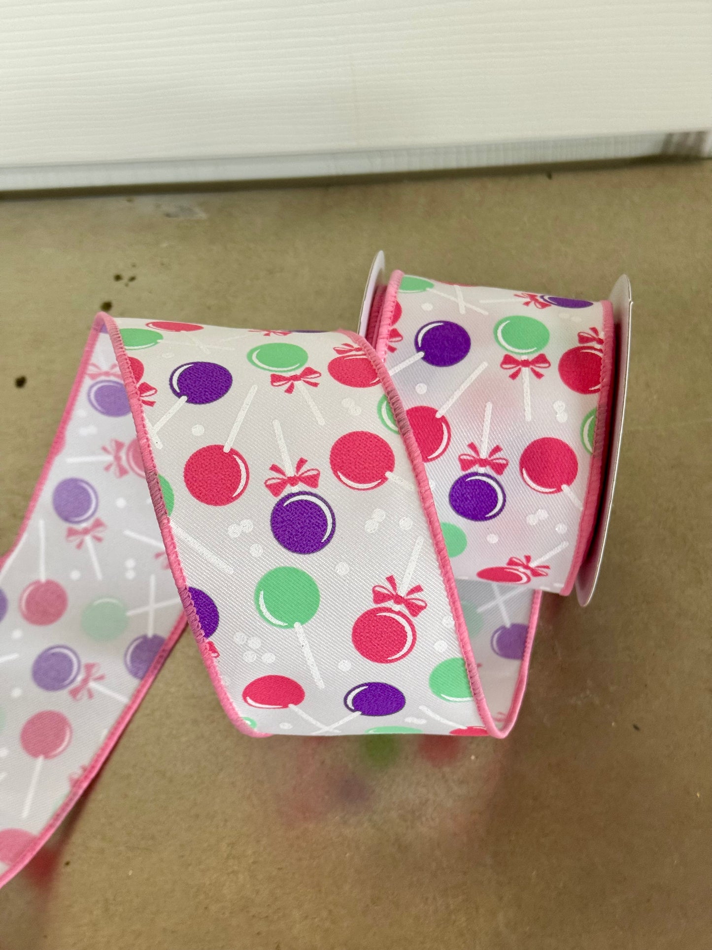 2.5 Inch By 10 Yard Pastel Lollipop Ribbon