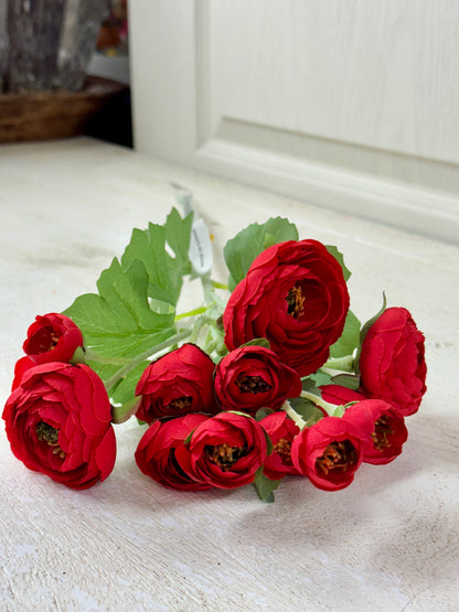 21.5 Inch Red Ranunculus Spray