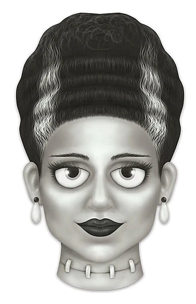 12.5 Inch Black And White Mrs. Frankenstein Metal Sign