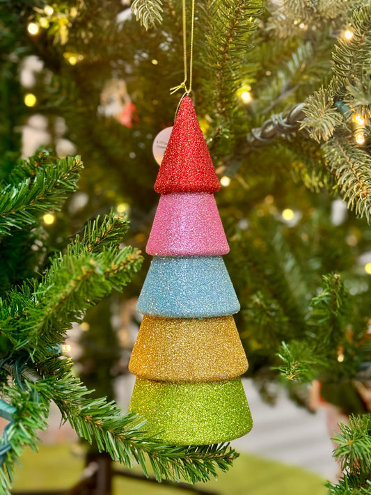 8.75 Inch Gorgeous Glitter Multi Color Christmas Tree Ornament