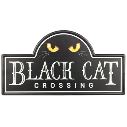 15 Inch Black Cat Street Sign