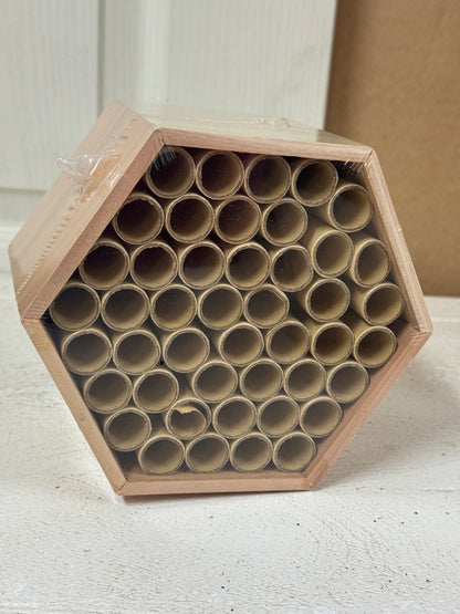 Wood Hexagon Bee And Bug Hotel