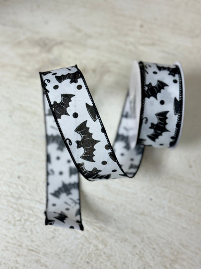 1.5 Inch By 10 Yard Black Bats Ribbon