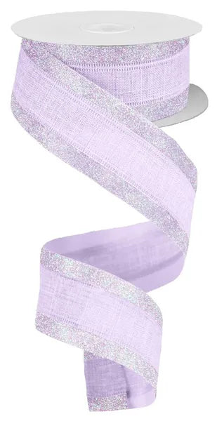 1.5 Inch By 10 Yard Light Lavender Iridescent Royal Burlap Glitter Ribbon