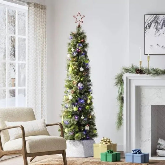 Wondershop At Target 6.5 Foot Slim Virginia Pine LED Pre Lit Tree Open Box