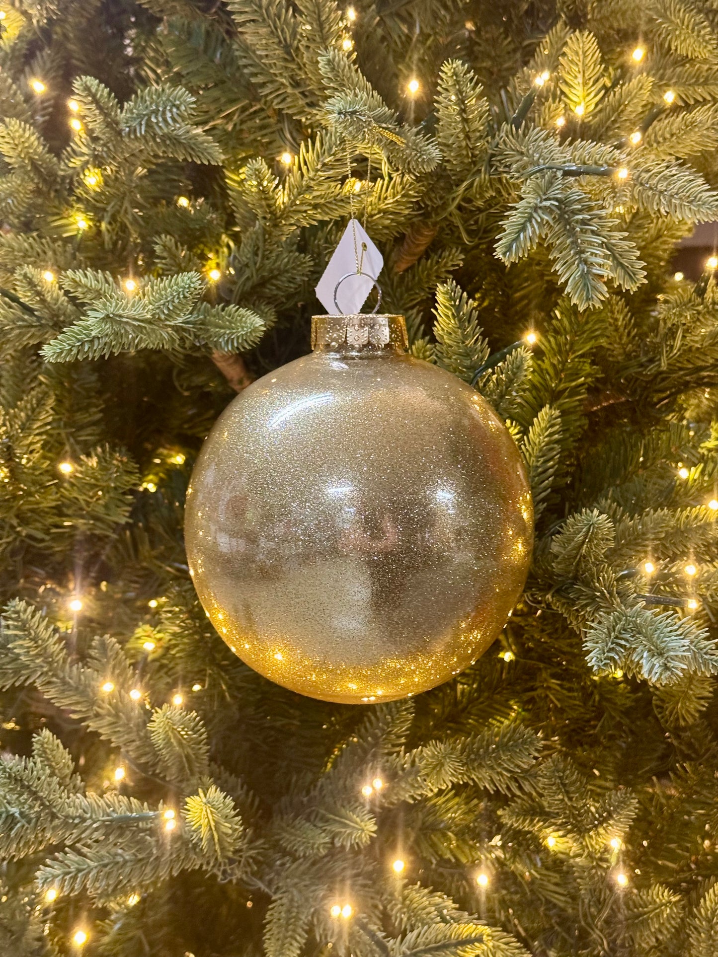 6 Inch Gold Glitter Laquer Look Ornament Ball