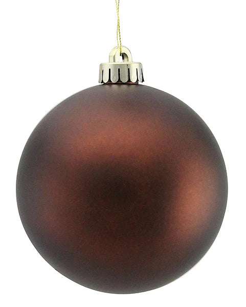 5 Inch Matte Chocolate Brown Smooth Ornament Ball